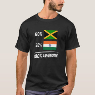 T-shirt Drapeau Indien Jamaïcain Jamaïque Inde Mixité Patr