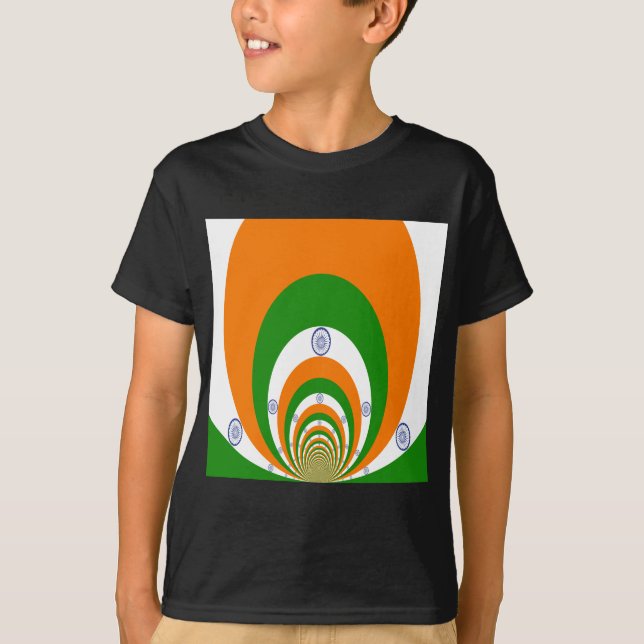 T-shirt Drapeau indien Kaleidoscope : Unité et patriotisme (Devant)