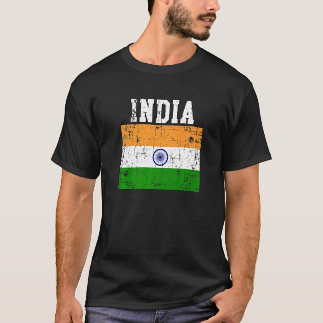 T-shirt Drapeau indien rétro Vintage (Devant)