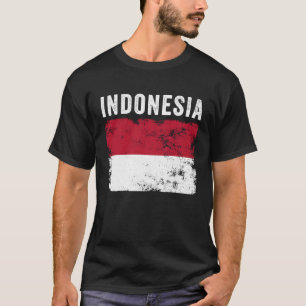 T-shirt Drapeau Indonésie en détresse Hommes Femmes Enfan