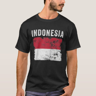 T-shirt Drapeau Indonésie en détresse Hommes Femmes Enfant
