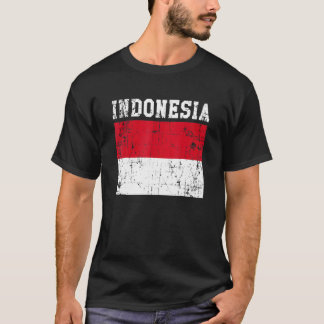 T-shirt Drapeau indonésien Vintage rétros Racines indonési