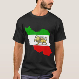 T-shirt Drapeau Iran avec lion et symbole soleil Rostam Ir