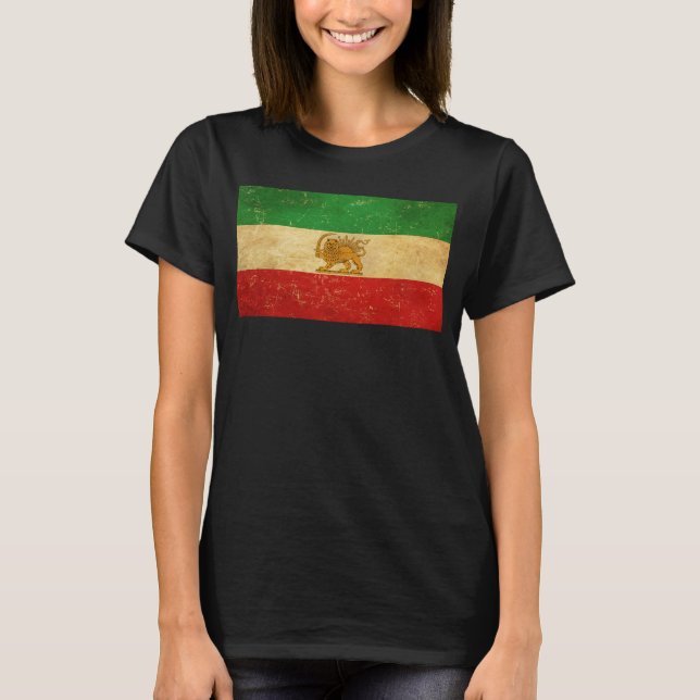 T-shirt Drapeau Iran Lion et Sun Shah d'Iran (Devant)