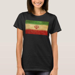 T-shirt Drapeau iranien Design vintage pour femmes noir