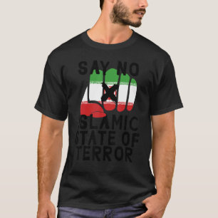 T-shirt Drapeau iranien DISONS NON À LA RÉPUBLIQUE ISLAMIQ