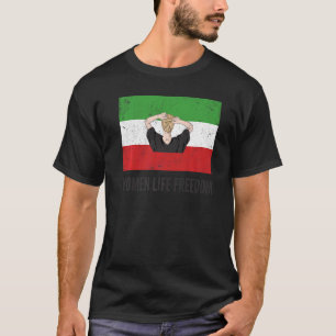 T-shirt Drapeau Iranien Non Hijab Femmes Vie Free Soutien
