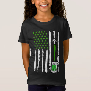 T-Shirt Drapeau irlandais Américain Bande Shamrock St Patr