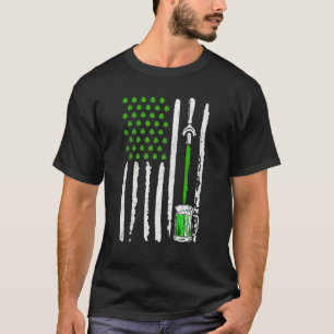 T-shirt Drapeau irlandais américain Bière pression Trèfle