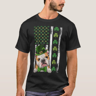T-shirt Drapeau irlandais américain Chien de taureau franç