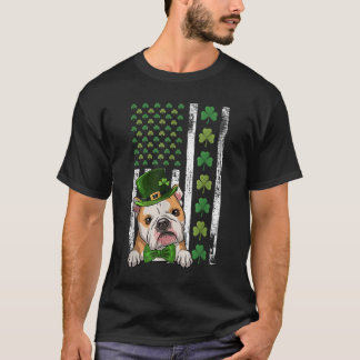 T-shirt Drapeau irlandais américain Chien de taureau franç