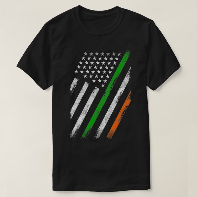 T-shirt Drapeau irlandais américain Irlande Drapeau chance (Design devant)