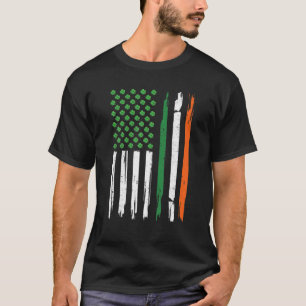 T-shirt Drapeau irlandais américain Irlande Drapeau heureu