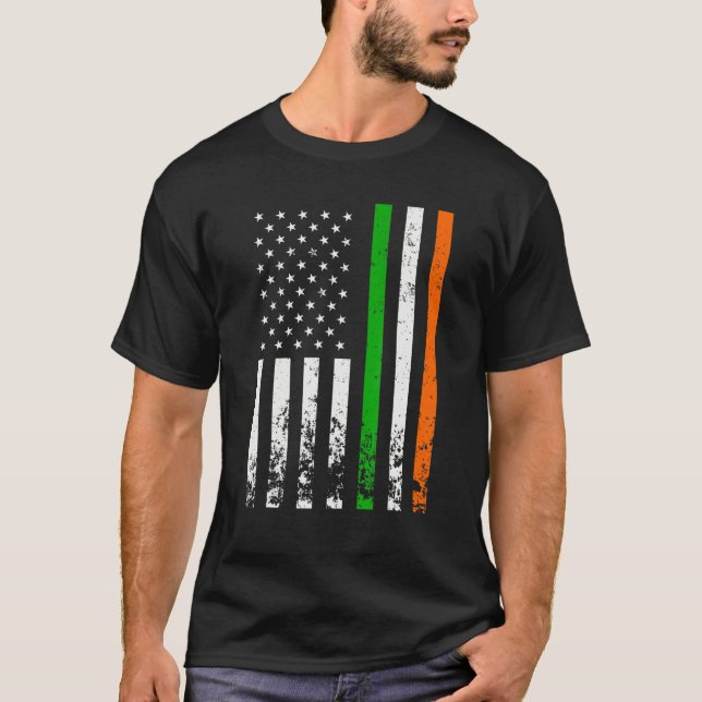 T-shirt Drapeau irlandais américain Irlande Jour de la Sai (Devant)