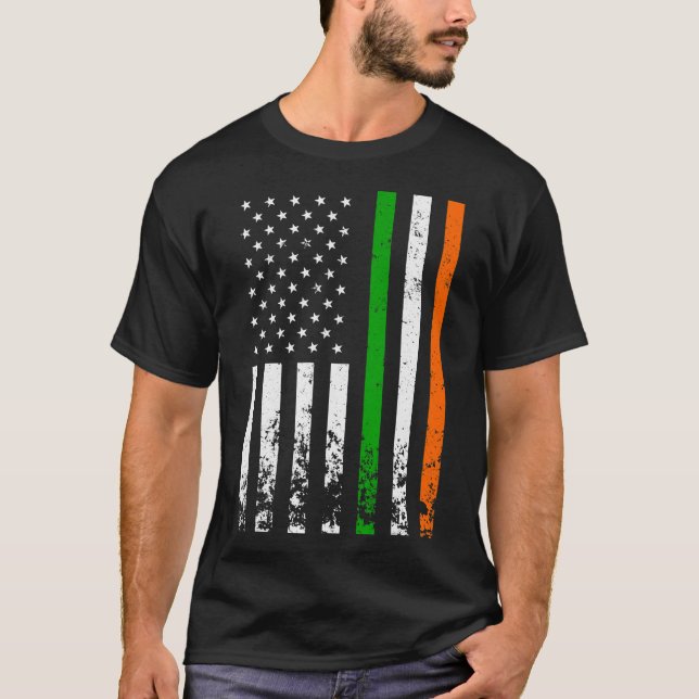 T-shirt Drapeau irlandais américain Irlande JOUR DE LA SAI (Devant)