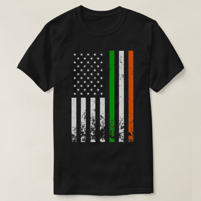 T-shirt Drapeau irlandais américain Irlande JOUR DE LA SAI (Design devant)