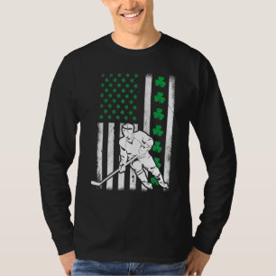 T-shirt Drapeau irlandais américain Lucky Hockey St. Patri