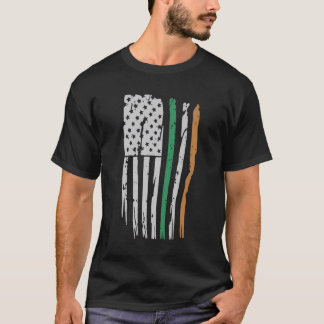 T-shirt Drapeau irlandais américain Retro Vintage St Patri