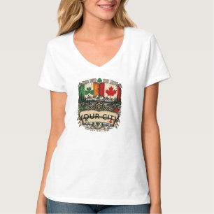 T-shirt Drapeau irlandais canadien personnalisé Ville Prov