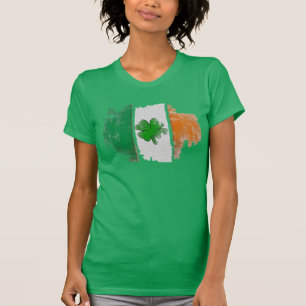 T-shirt Drapeau irlandais Chemise verte femme Irlandaise T
