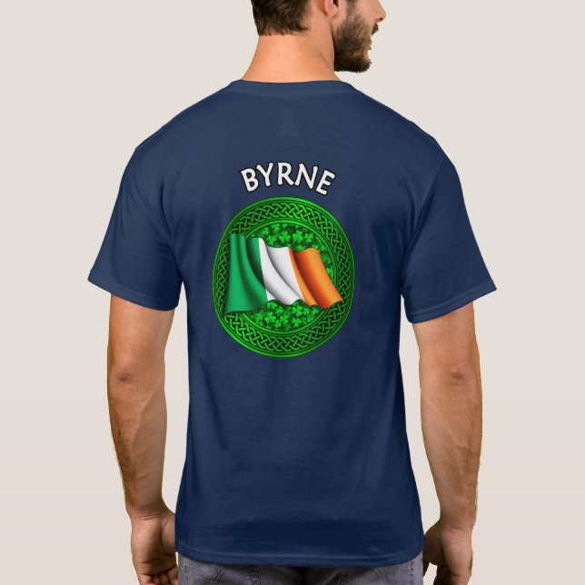 T-shirt Drapeau irlandais Clover Celtic Knot - Byrne (Dos)