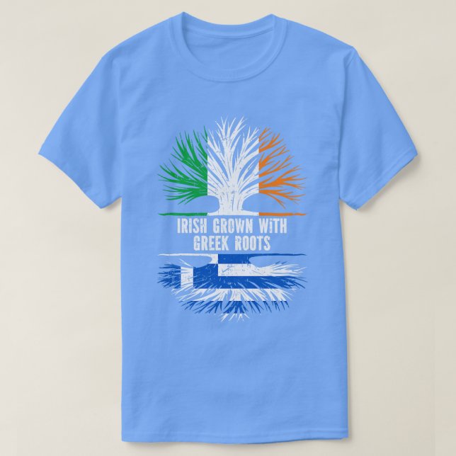 T-shirt Drapeau Irlandais Cultivé Avec Racines Grecques Ir (Design devant)