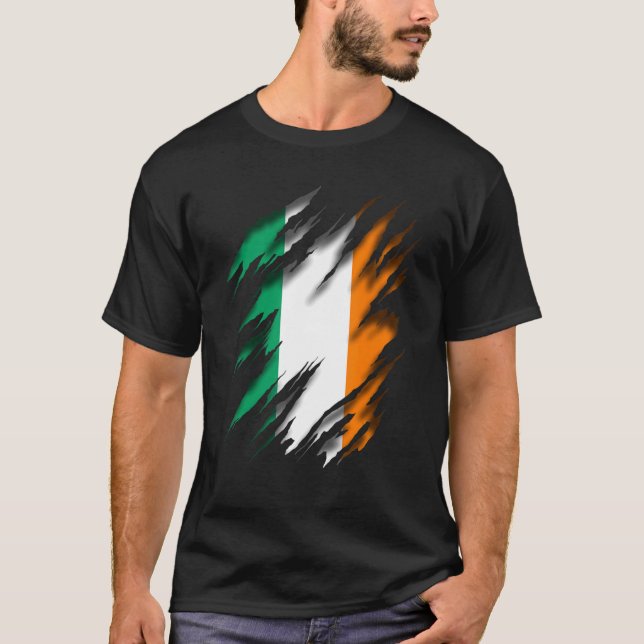 T-shirt Drapeau Irlandais De L'Irlande 1 (Devant)