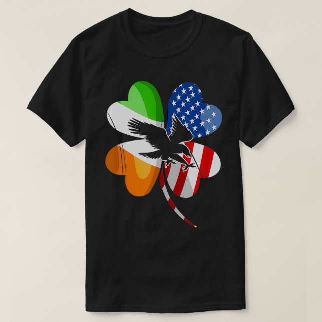 T-shirt Drapeau irlandais Eagle Lover St (Design devant)