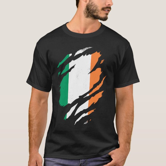 T-shirt Drapeau Irlandais Éire Paddy Irishwoman Irishman I (Devant)