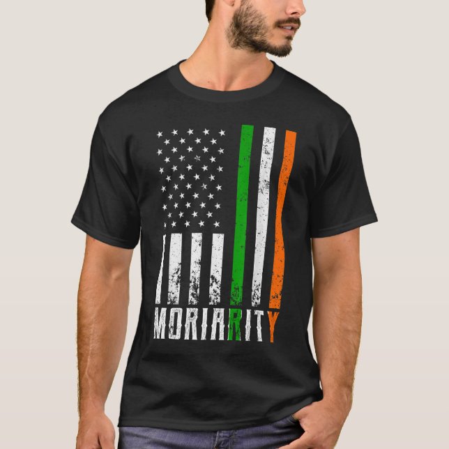 T-shirt Drapeau irlandais famille américaine MORIARITY Dra (Devant)