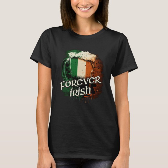 T-shirt Drapeau Irlandais Formant Mug De Bière (Devant)