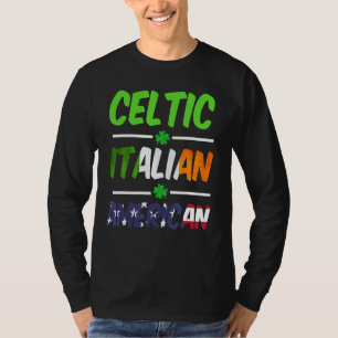 T-shirt Drapeau Irlandais Italien Américain Et Shamrock st