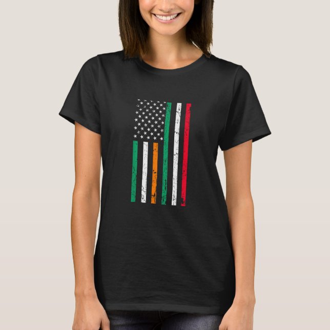 T-shirt Drapeau irlandais italien irlandais Italie ST PATR (Devant)