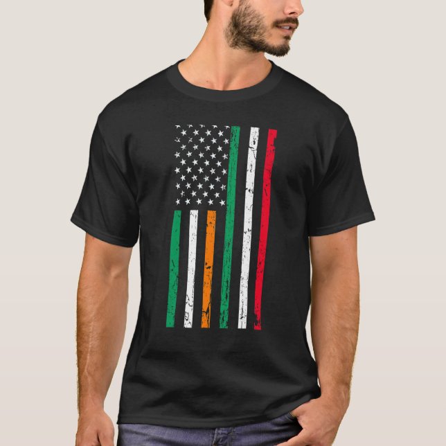 T-shirt Drapeau irlandais italien irlandais Italie USA Pri (Devant)