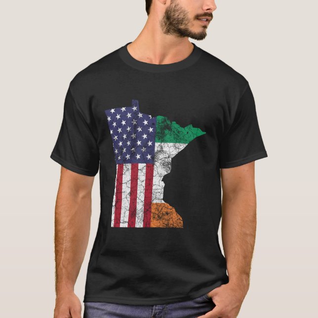 T-shirt Drapeau irlandais Jour de la Saint Patrick Minneso (Devant)