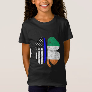 T-Shirt Drapeau irlandais Jour de la Saint Patrick Thin Bl