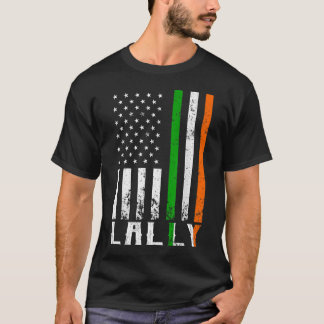 T-shirt Drapeau irlandais LALLY Family American Flag Irlan