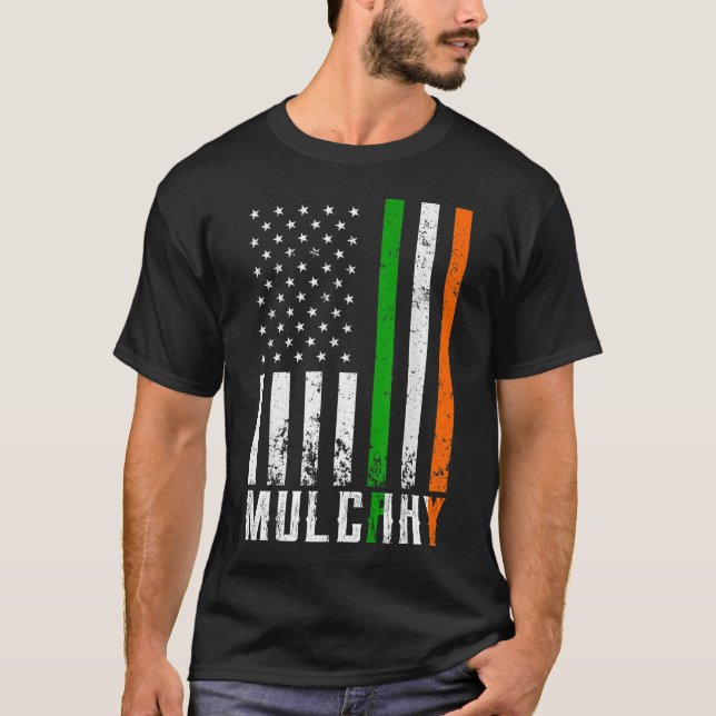 T-shirt Drapeau irlandais MULCAHY Family American Flag Irl (Devant)