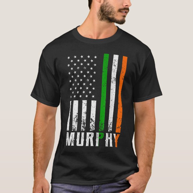 T-shirt Drapeau irlandais MURPHY Family American Flag Irla (Devant)