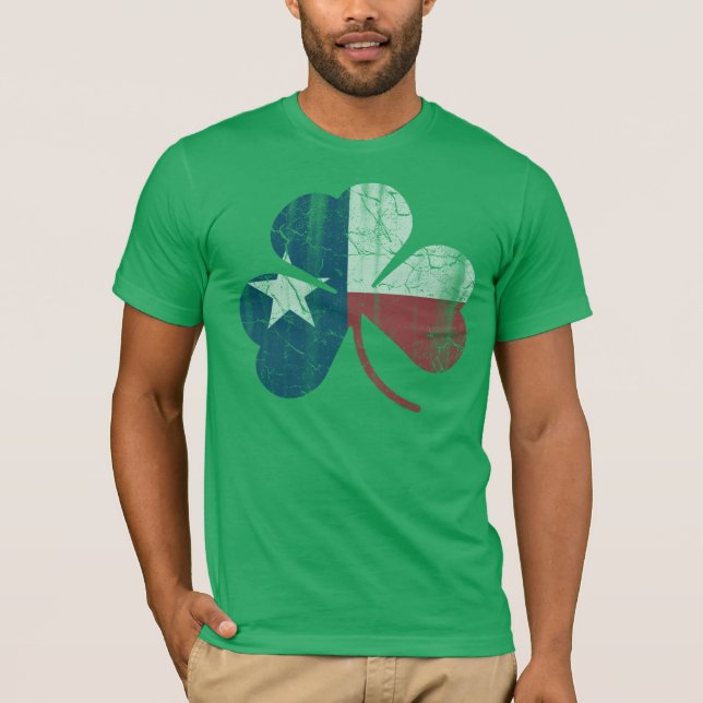 T-shirt Drapeau irlandais patriotique Shamrock Vintage Fad (Devant)