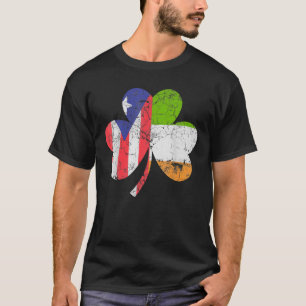 T-shirt Drapeau irlandais Porto Rico Shamrock St Patron