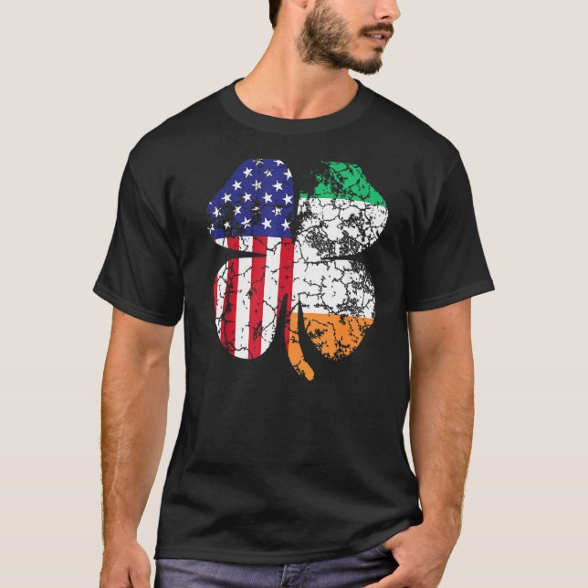 T-shirt Drapeau irlandais Shamrock de la Saint Patrick (Devant)