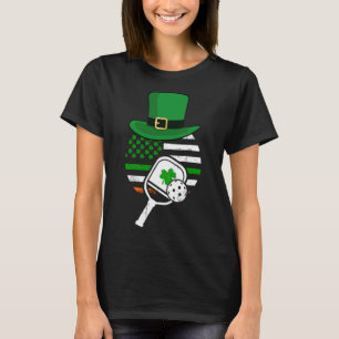 T-shirt Drapeau irlandais Shamrock de Pickleball Vintage D
