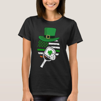 T-shirt Drapeau irlandais Shamrock de Pickleball Vintage D