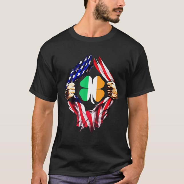 T-shirt Drapeau irlandais Shamrock Shamrock irlandais avec (Devant)