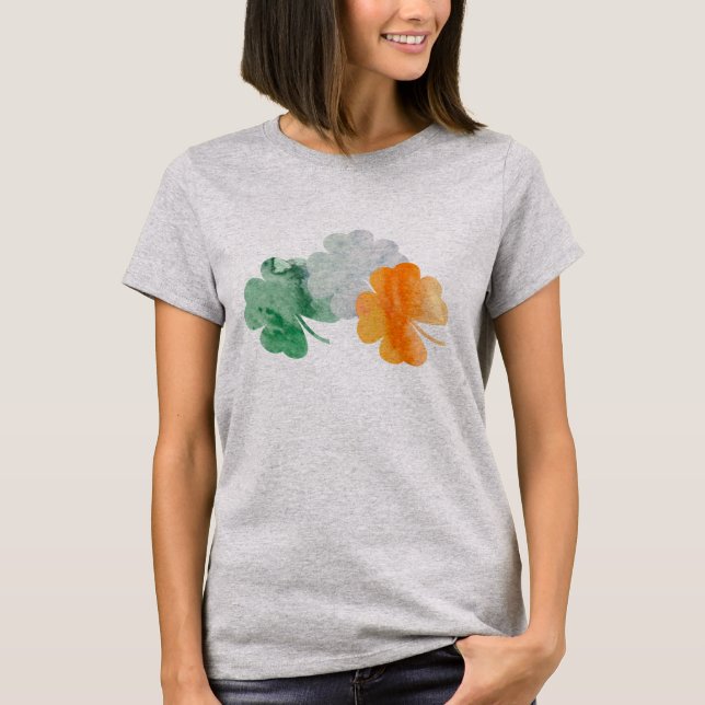 T-shirt Drapeau Irlandais Vert Blanc Orange Chemise Design (Devant)