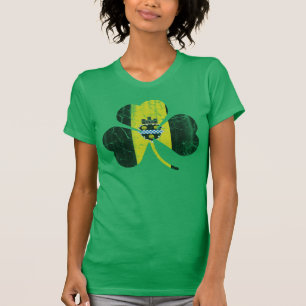 T-shirt Drapeau irlandais vintage de shamrock de