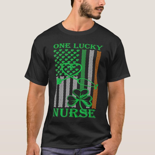 T-shirt Drapeau irlando-américain Fête de la Saint-Patrick (Devant)