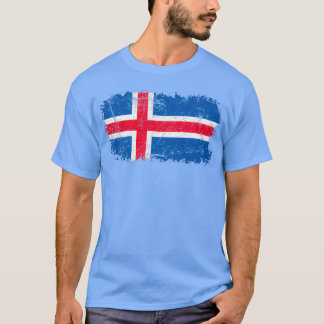 T-shirt Drapeau islandais en détresse