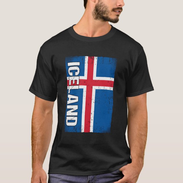 T-shirt Drapeau islandais Islande (Devant)